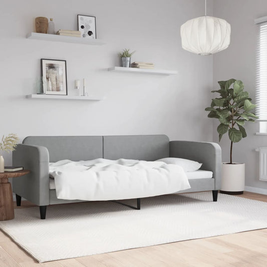 vidaXL Sofá cama sin colchón tela gris claro 90x200 cm