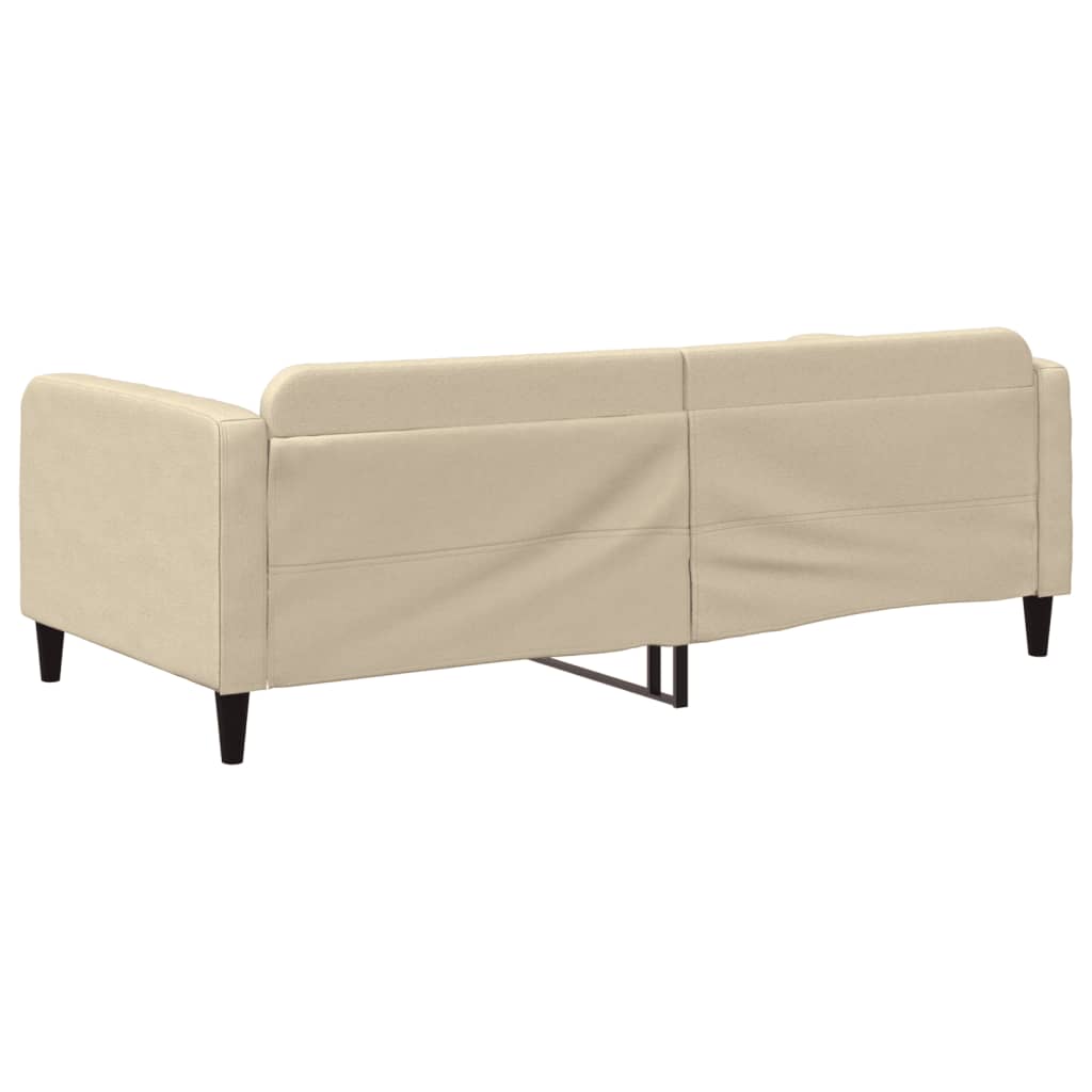 vidaXL Sofá cama sin colchón tela crema 100x200 cm