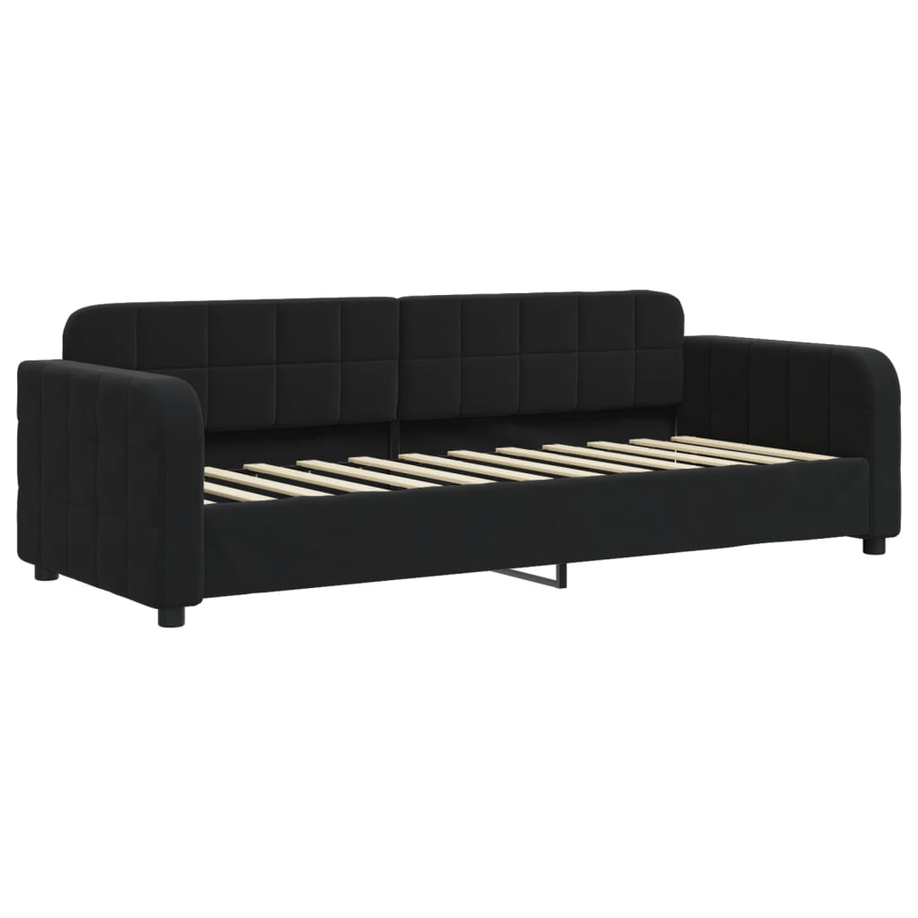 vidaXL Sofá cama sin colchón terciopelo negro 80x200 cm