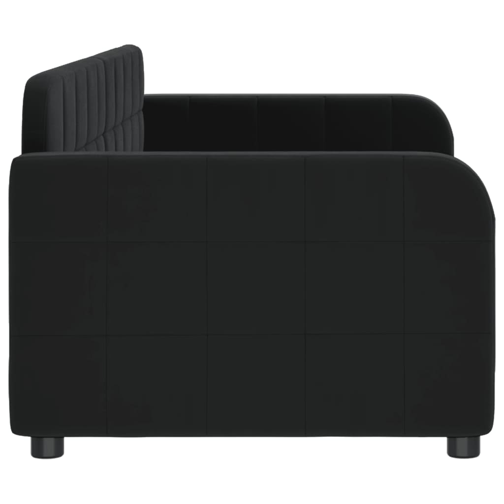 vidaXL Sofá cama sin colchón terciopelo negro 80x200 cm