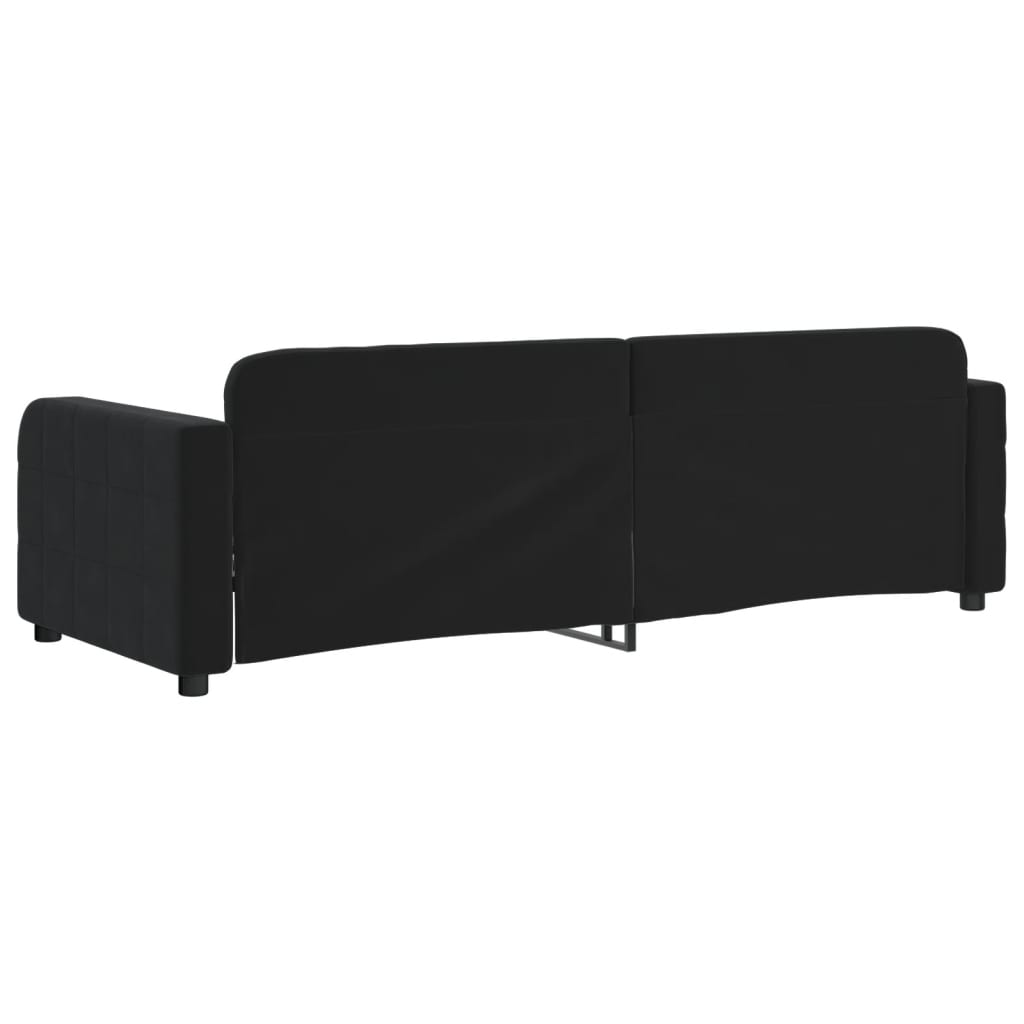 vidaXL Sofá cama sin colchón terciopelo negro 80x200 cm