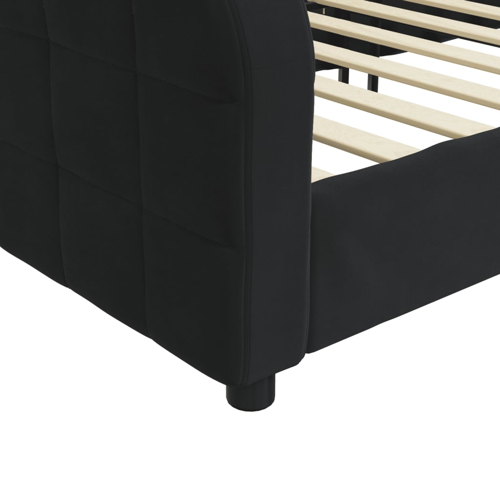 vidaXL Sofá cama sin colchón terciopelo negro 80x200 cm