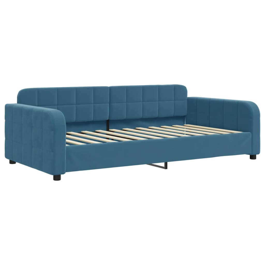 vidaXL Sofá cama sin colchón terciopelo azul 90x200 cm