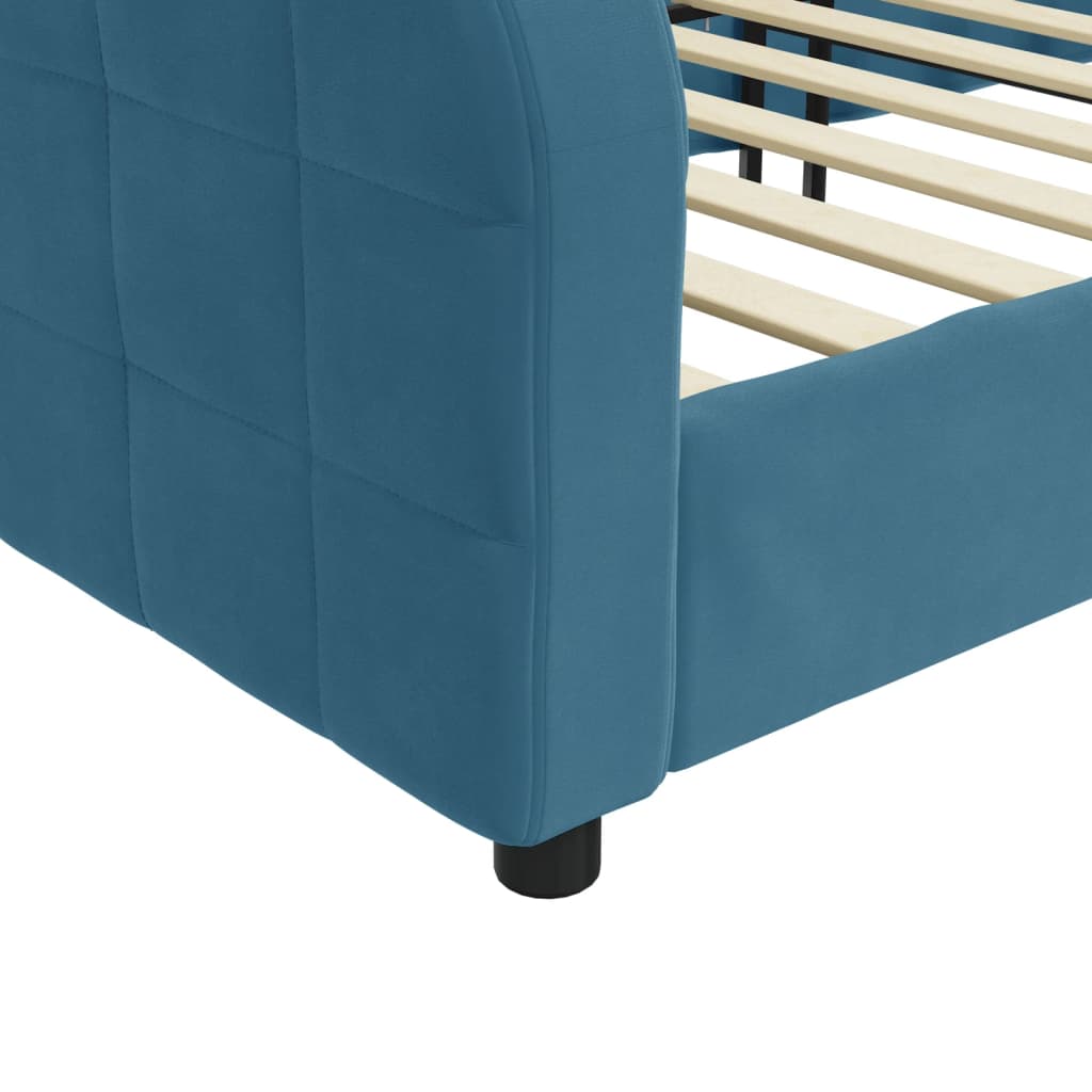 vidaXL Sofá cama sin colchón terciopelo azul 90x200 cm