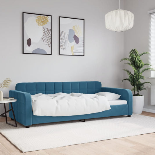 vidaXL Sofá cama sin colchón terciopelo azul 90x200 cm