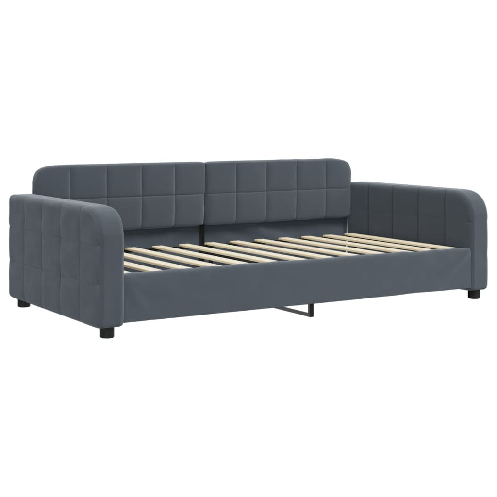 vidaXL Sofá cama sin colchón terciopelo gris oscuro 90x200 cm