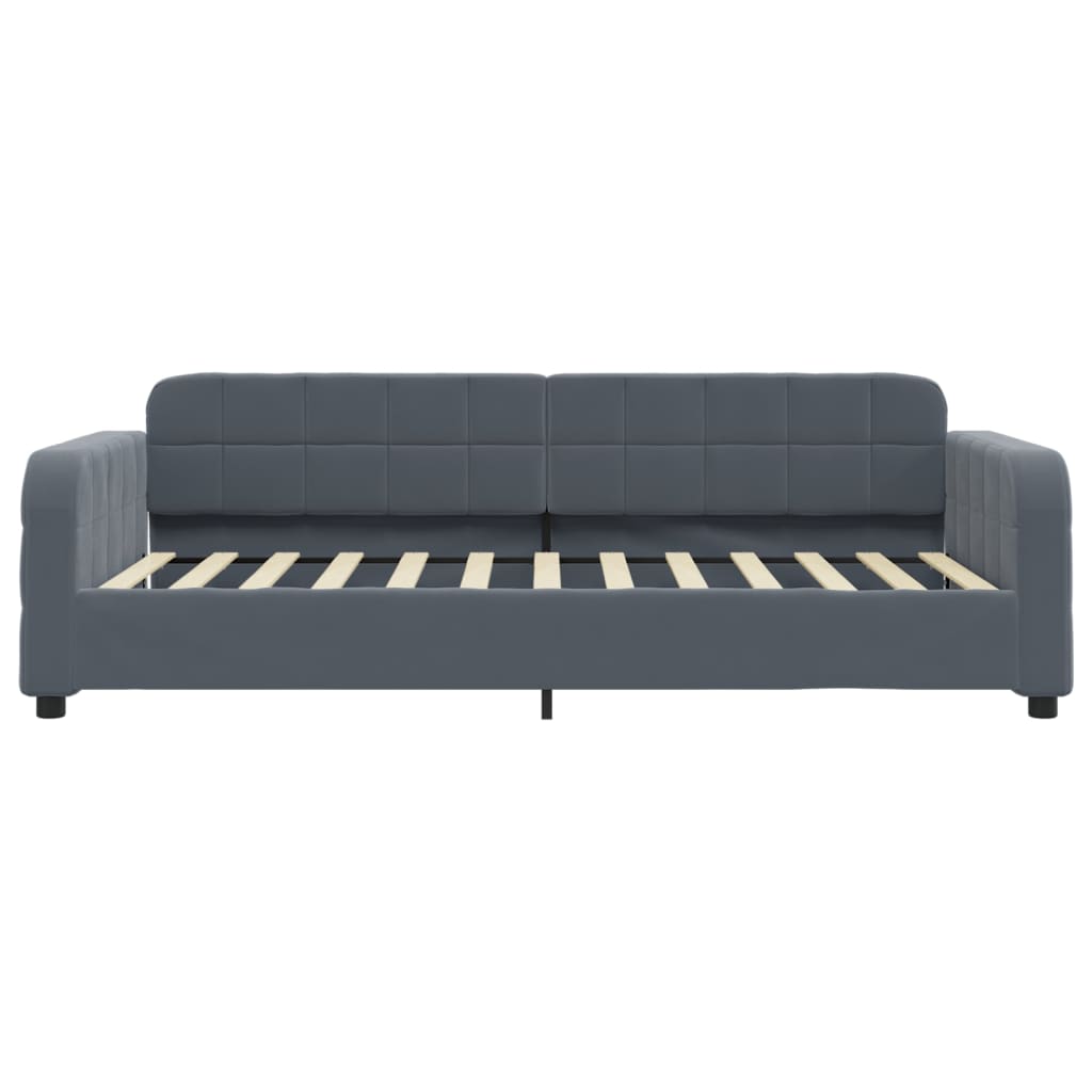 vidaXL Sofá cama sin colchón terciopelo gris oscuro 90x200 cm