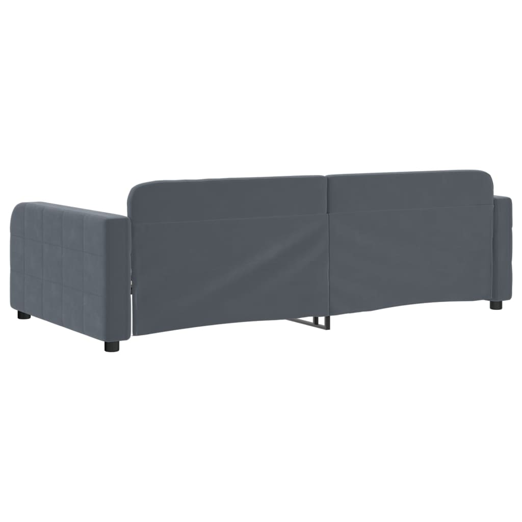 vidaXL Sofá cama sin colchón terciopelo gris oscuro 90x200 cm