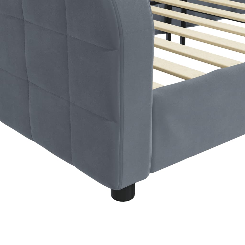 vidaXL Sofá cama sin colchón terciopelo gris oscuro 90x200 cm