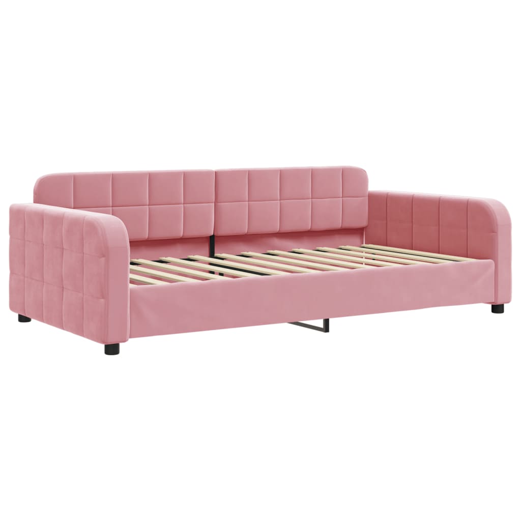 vidaXL Sofá cama sin colchón terciopelo rosa 90x200 cm