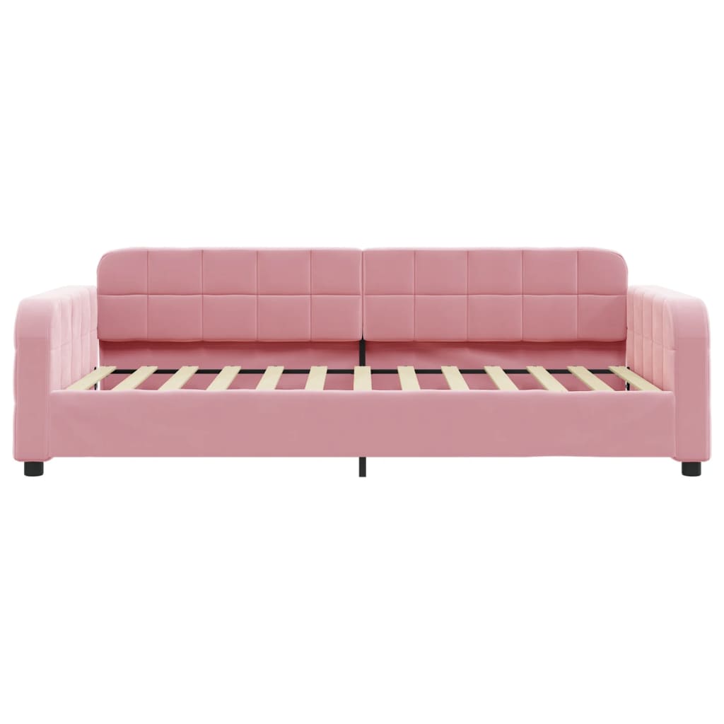 vidaXL Sofá cama sin colchón terciopelo rosa 90x200 cm