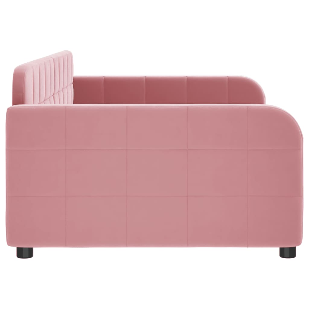 vidaXL Sofá cama sin colchón terciopelo rosa 90x200 cm