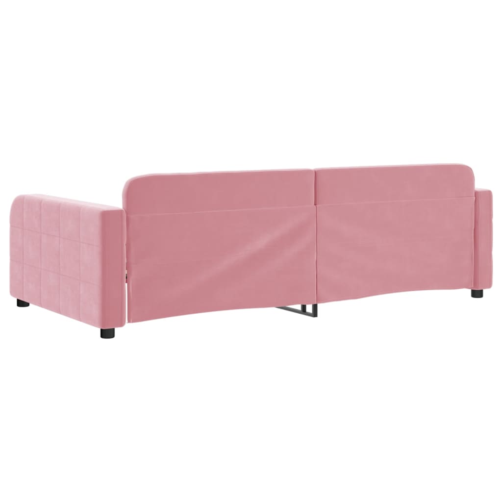 vidaXL Sofá cama sin colchón terciopelo rosa 90x200 cm