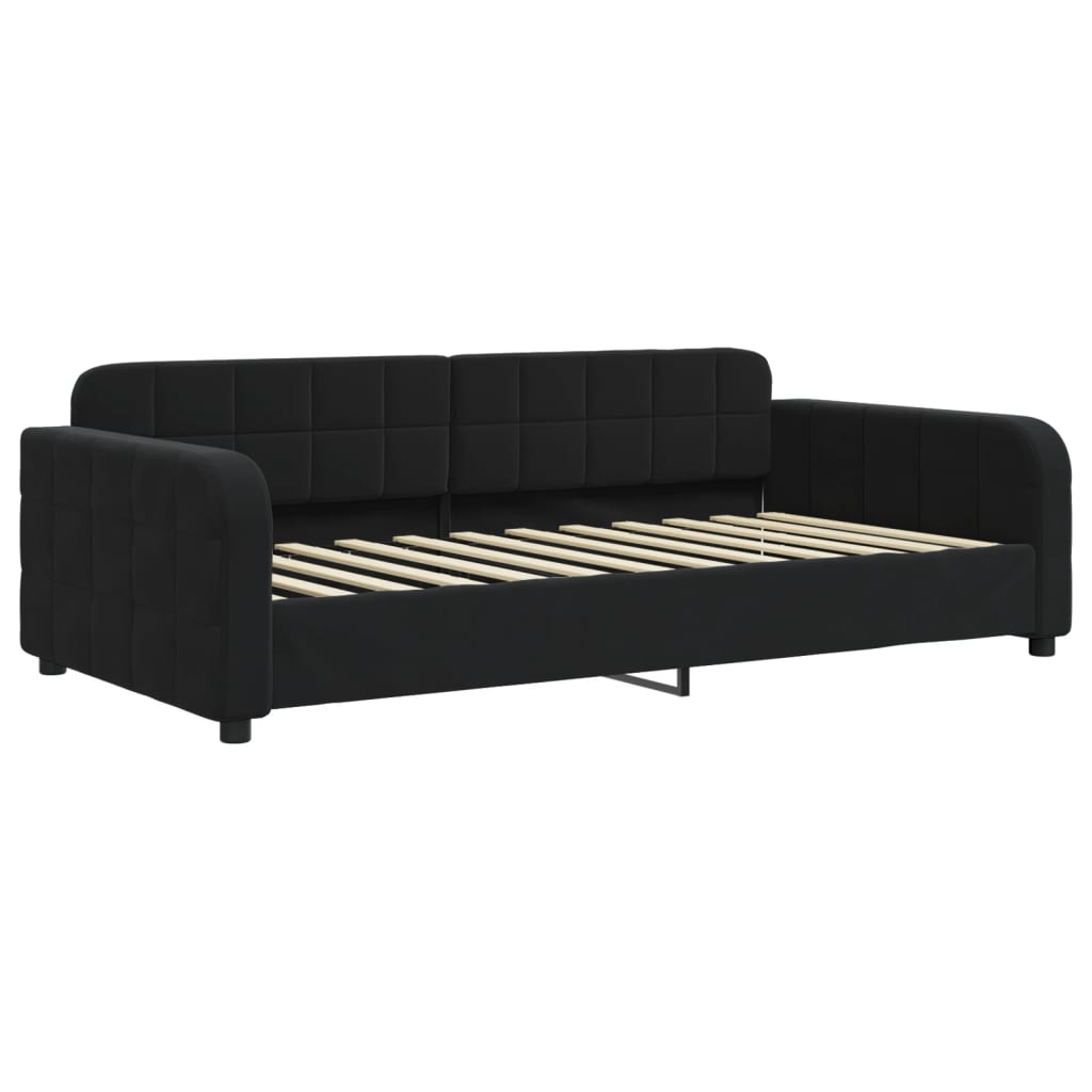 vidaXL Sofá cama sin colchón terciopelo negro 90x200 cm