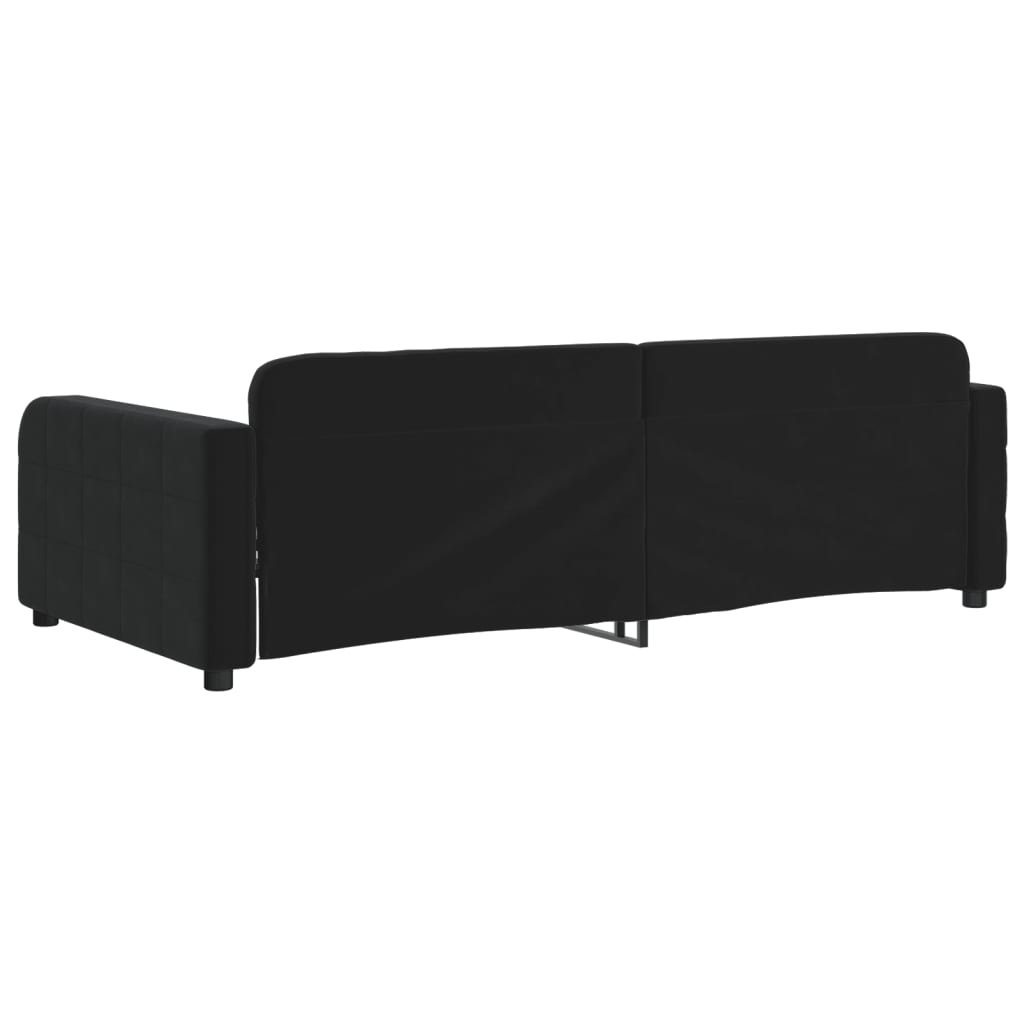 vidaXL Sofá cama sin colchón terciopelo negro 90x200 cm