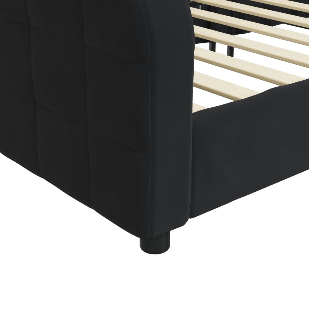 vidaXL Sofá cama sin colchón terciopelo negro 90x200 cm