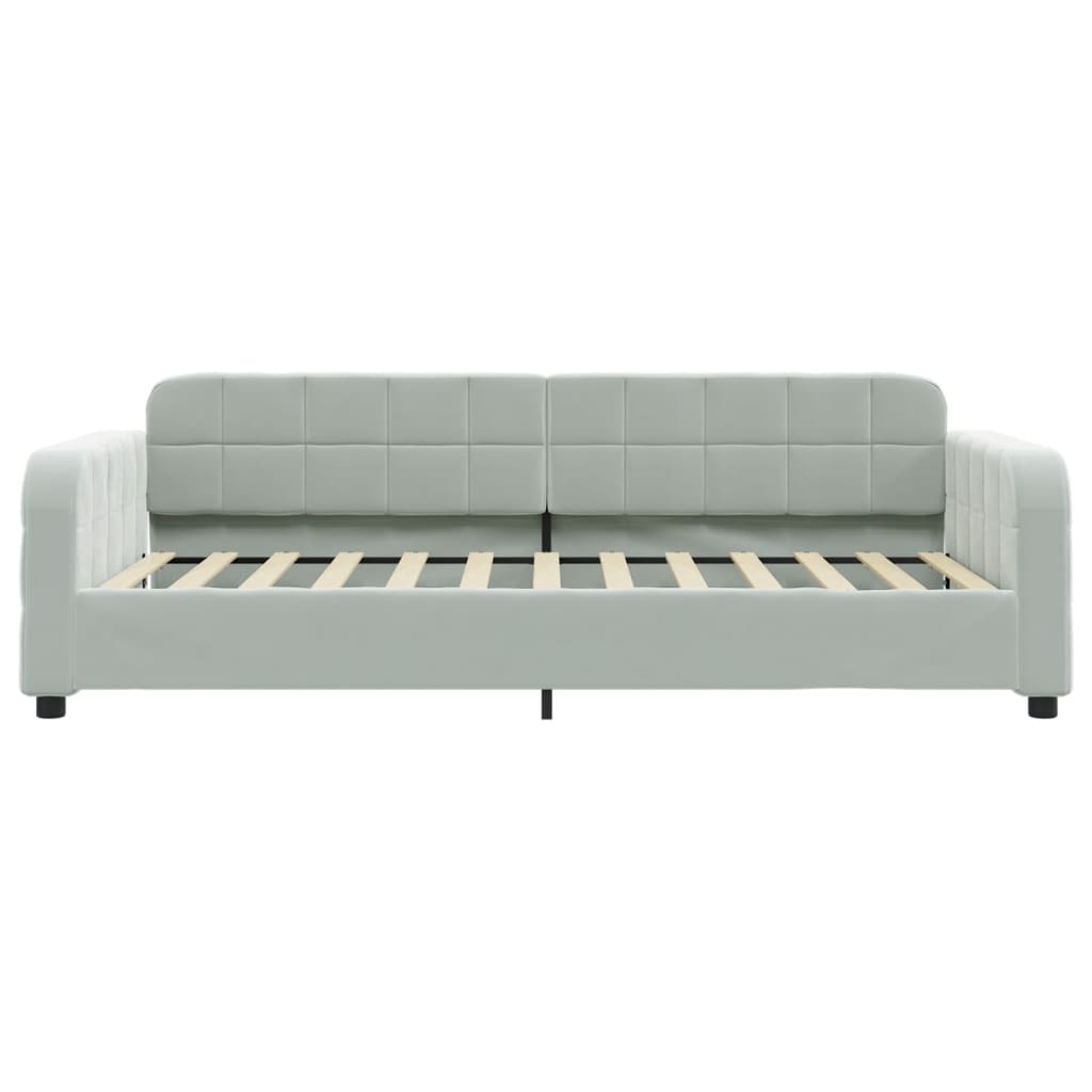 vidaXL Sofá cama sin colchón terciopelo gris claro 100x200 cm