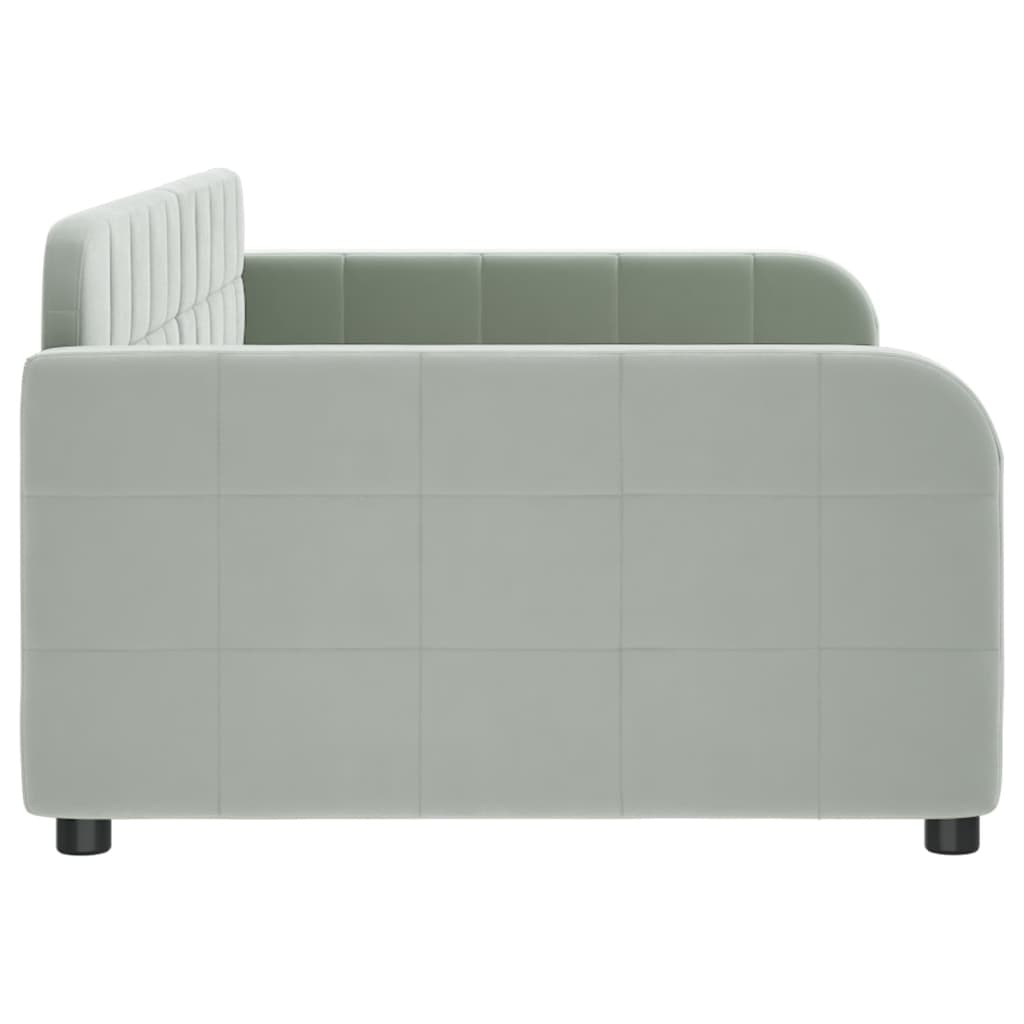 vidaXL Sofá cama sin colchón terciopelo gris claro 100x200 cm