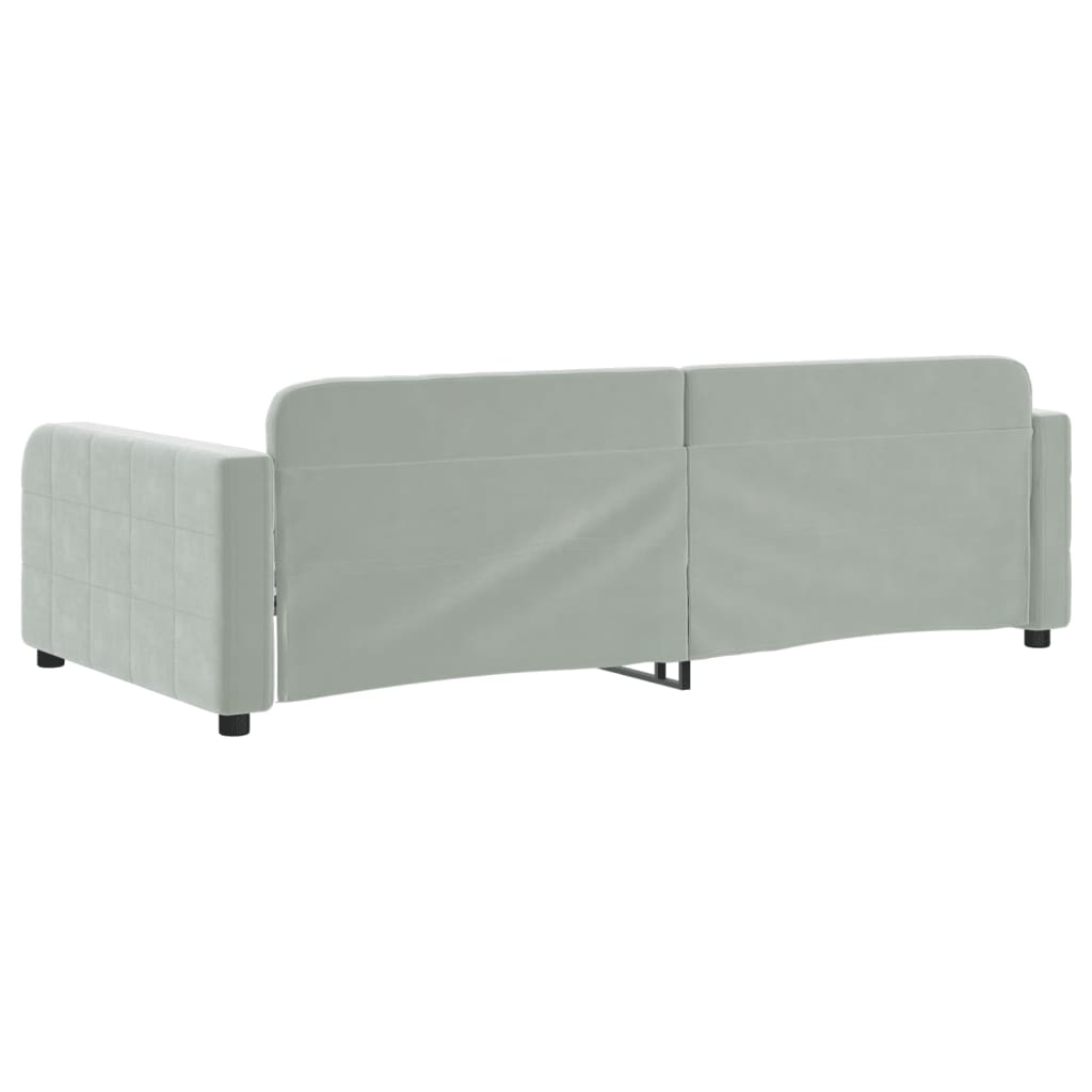 vidaXL Sofá cama sin colchón terciopelo gris claro 100x200 cm