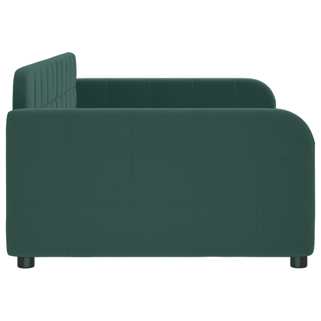 vidaXL Sofá cama sin colchón terciopelo verde oscuro 100x200 cm