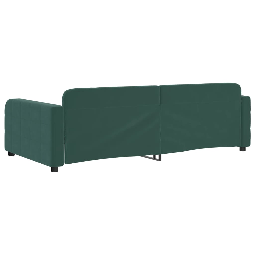 vidaXL Sofá cama sin colchón terciopelo verde oscuro 100x200 cm