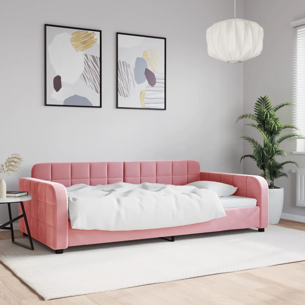 vidaXL Sofá cama terciopelo rosa 100x200 cm