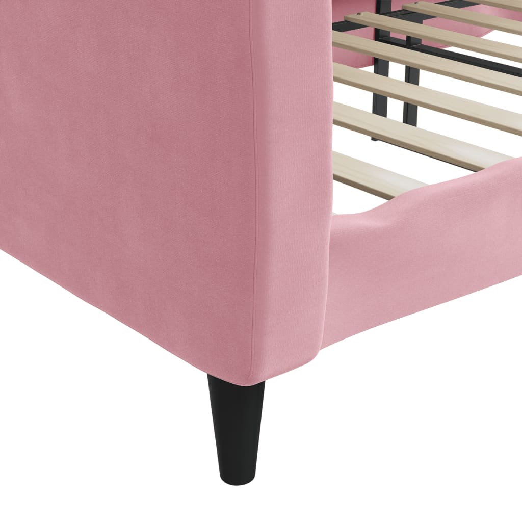 vidaXL Sofá cama sin colchón terciopelo rosa 80x200 cm