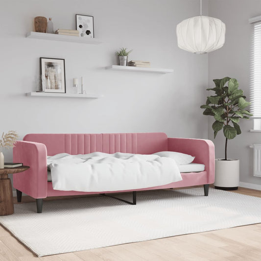 vidaXL Sofá cama sin colchón terciopelo rosa 80x200 cm