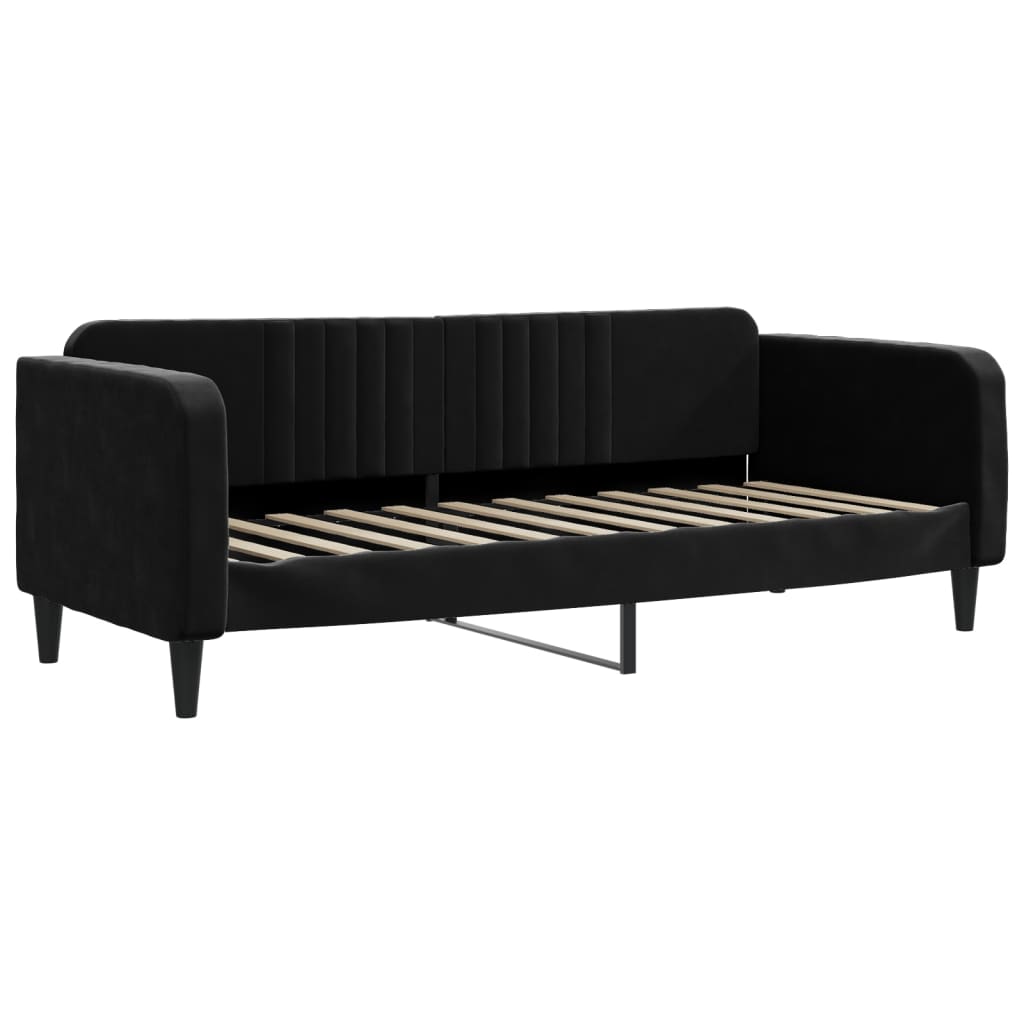 vidaXL Sofá cama sin colchón terciopelo negro 80x200 cm