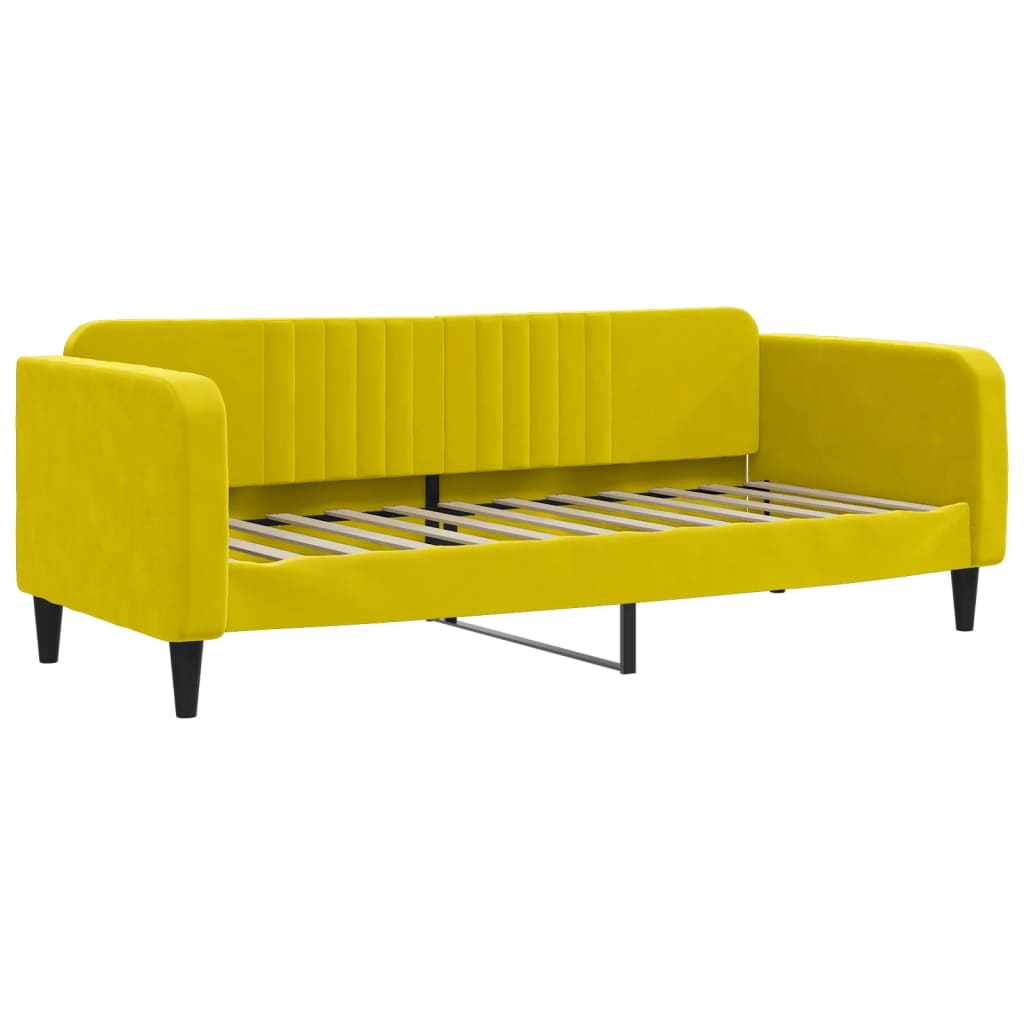 vidaXL Sofá cama sin colchón terciopelo amarillo 80x200 cm