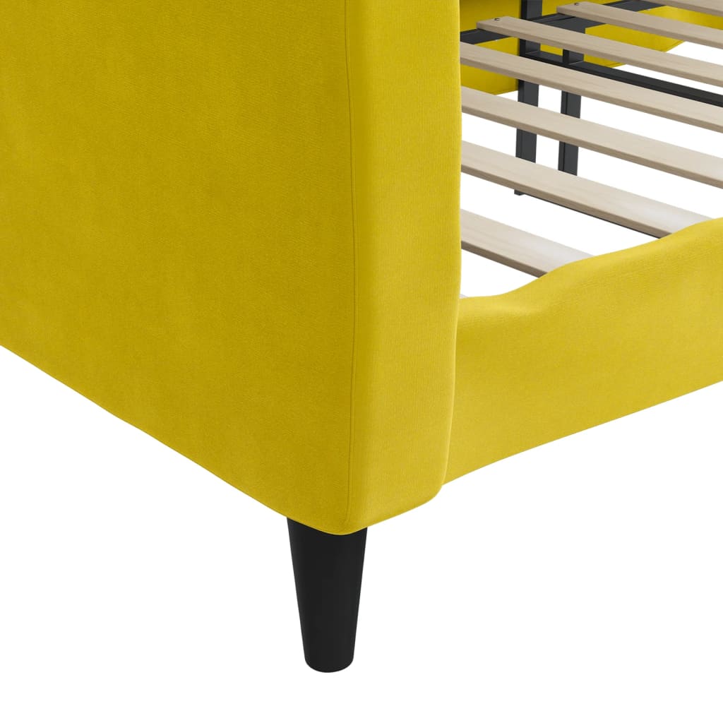 vidaXL Sofá cama sin colchón terciopelo amarillo 80x200 cm