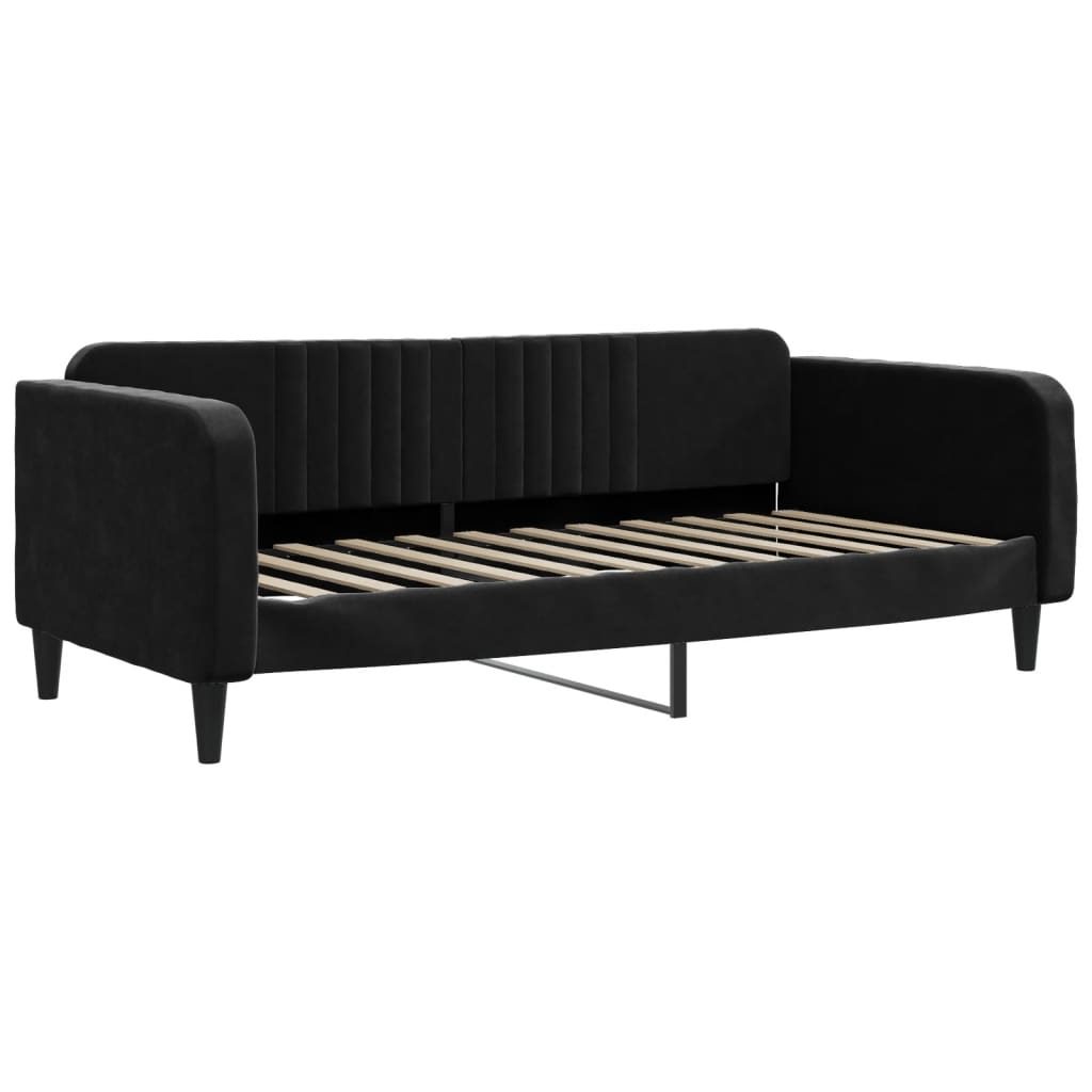 vidaXL Sofá cama sin colchón terciopelo negro 90x200 cm