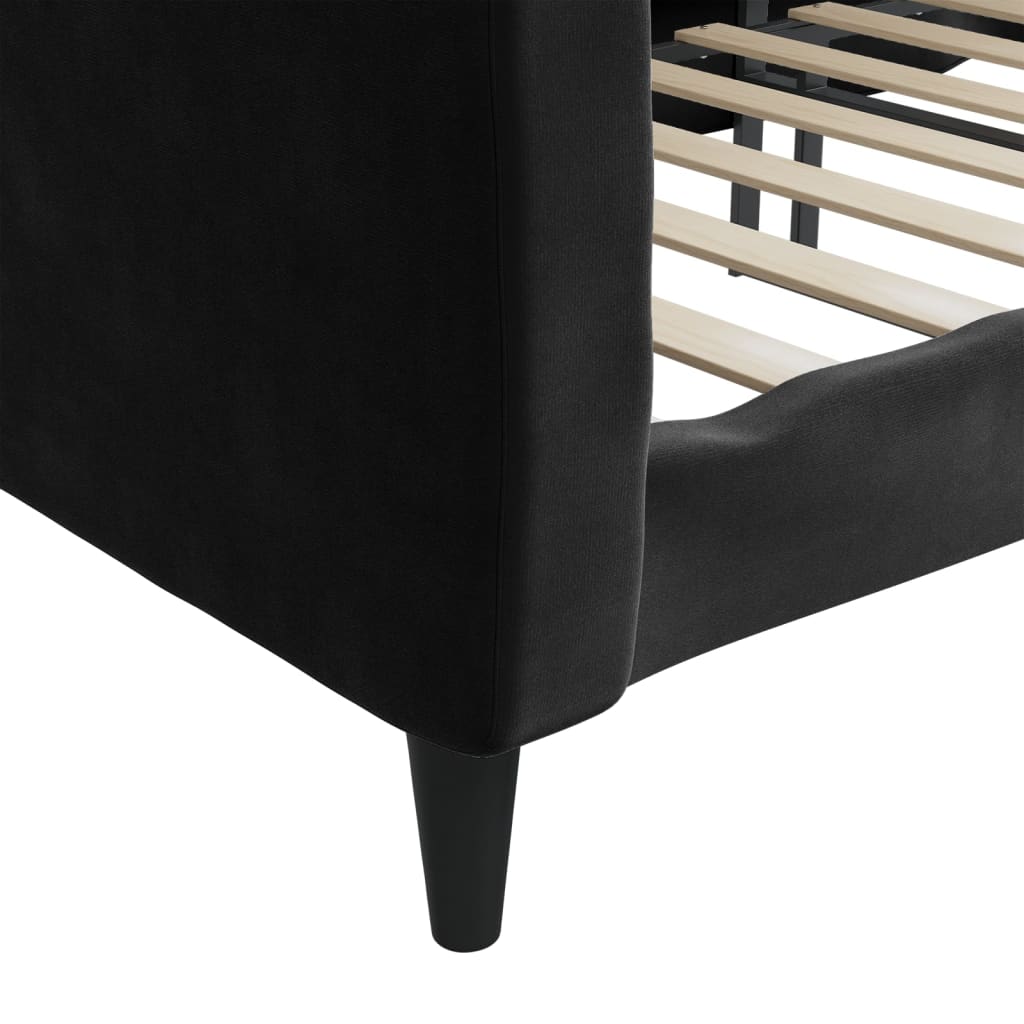 vidaXL Sofá cama sin colchón terciopelo negro 90x200 cm