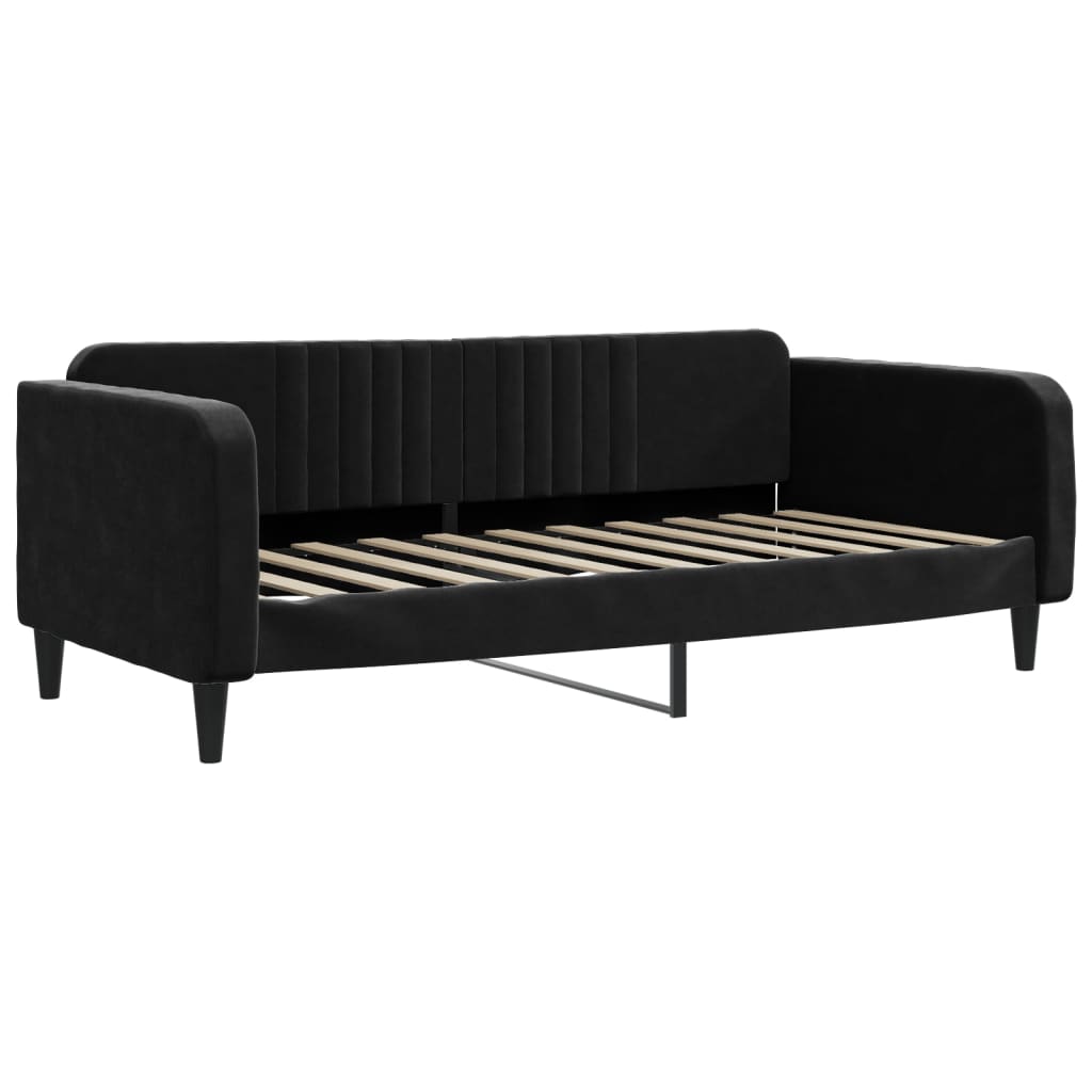 vidaXL Sofá cama sin colchón terciopelo negro 90x190 cm