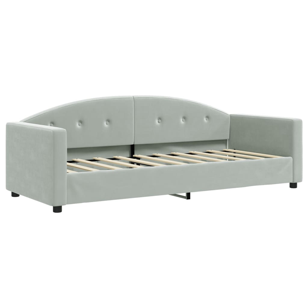 vidaXL Sofá cama sin colchón terciopelo gris claro 80x200 cm