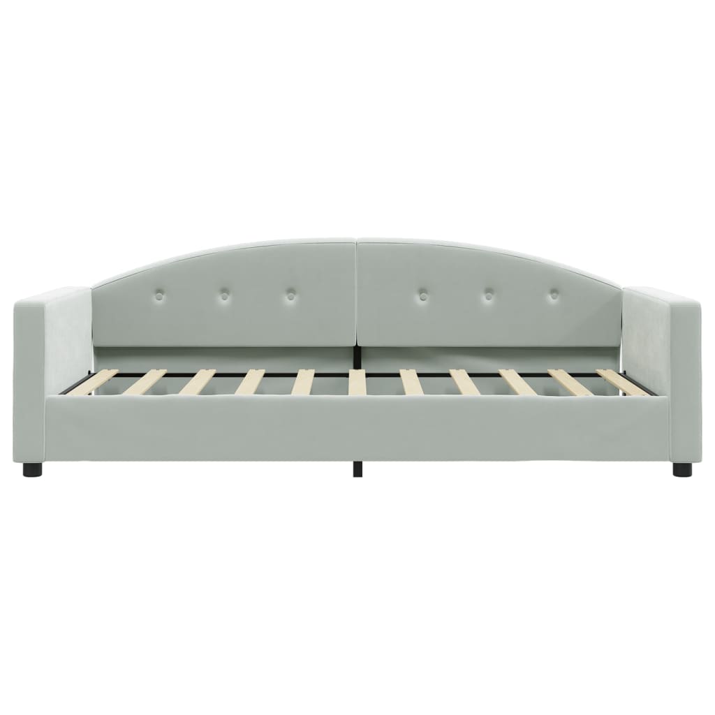 vidaXL Sofá cama sin colchón terciopelo gris claro 80x200 cm