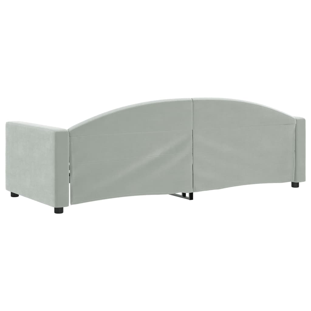 vidaXL Sofá cama sin colchón terciopelo gris claro 80x200 cm