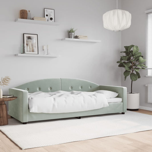 vidaXL Sofá cama sin colchón terciopelo gris claro 80x200 cm