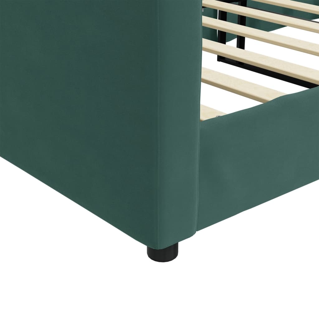 vidaXL Sofá cama sin colchón terciopelo verde oscuro 80x200 cm