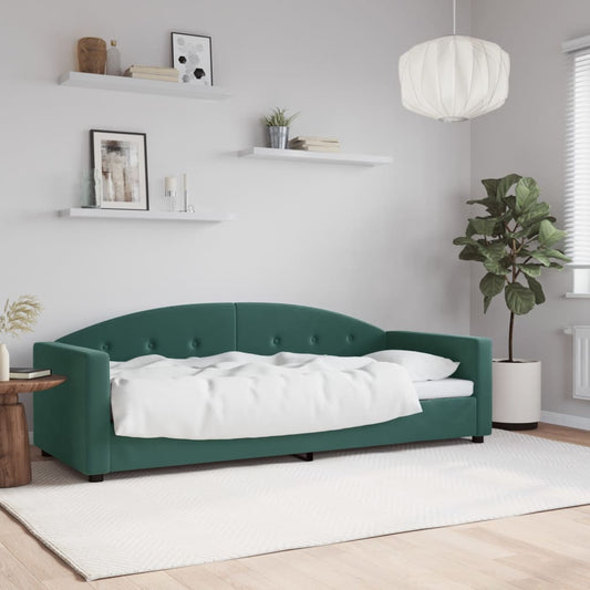 vidaXL Sofá cama sin colchón terciopelo verde oscuro 80x200 cm