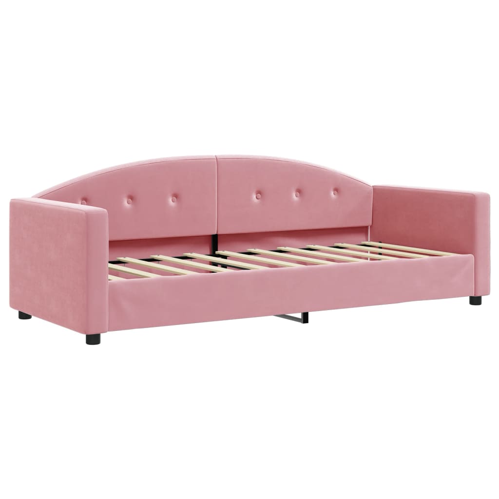 vidaXL Sofá cama sin colchón terciopelo rosa 80x200 cm