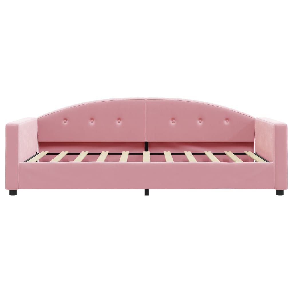 vidaXL Sofá cama sin colchón terciopelo rosa 80x200 cm