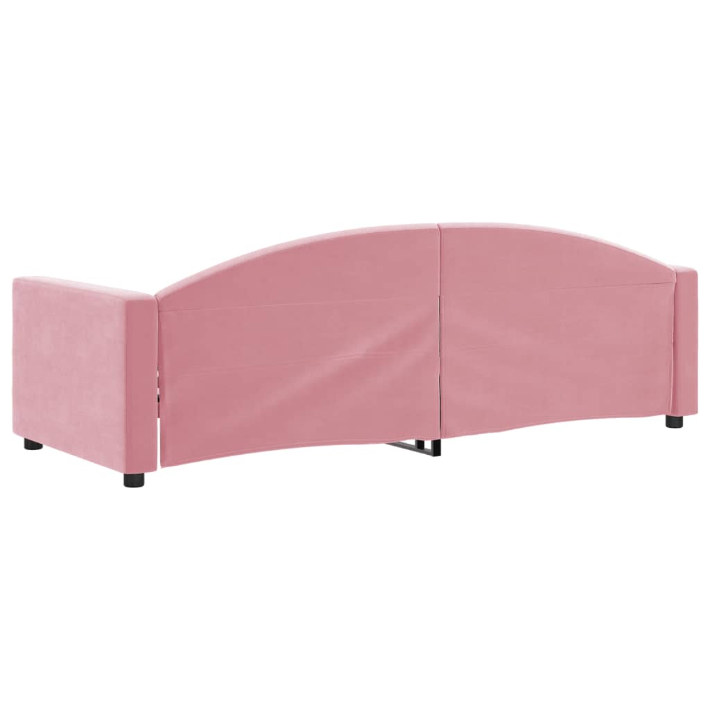 vidaXL Sofá cama sin colchón terciopelo rosa 80x200 cm