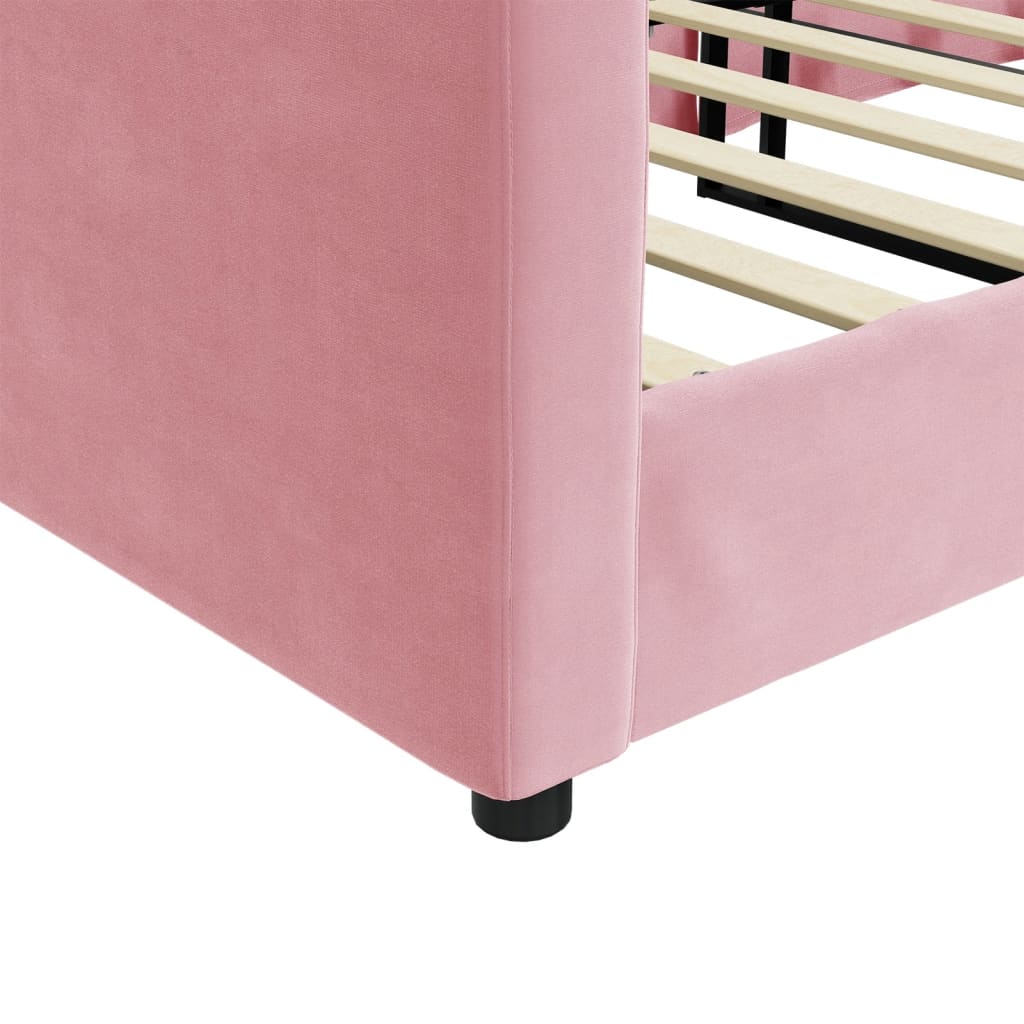 vidaXL Sofá cama sin colchón terciopelo rosa 80x200 cm