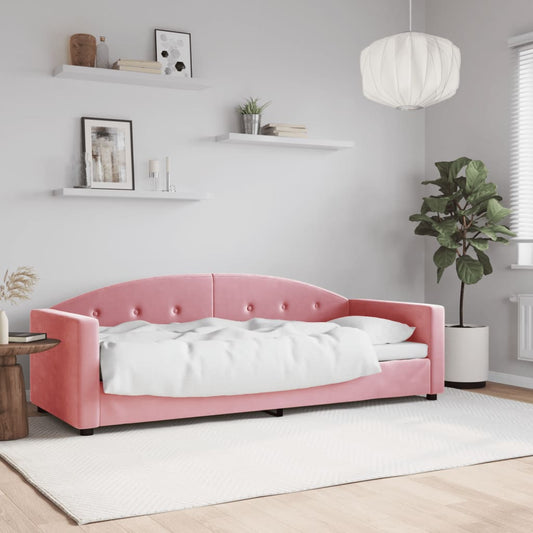 vidaXL Sofá cama sin colchón terciopelo rosa 80x200 cm