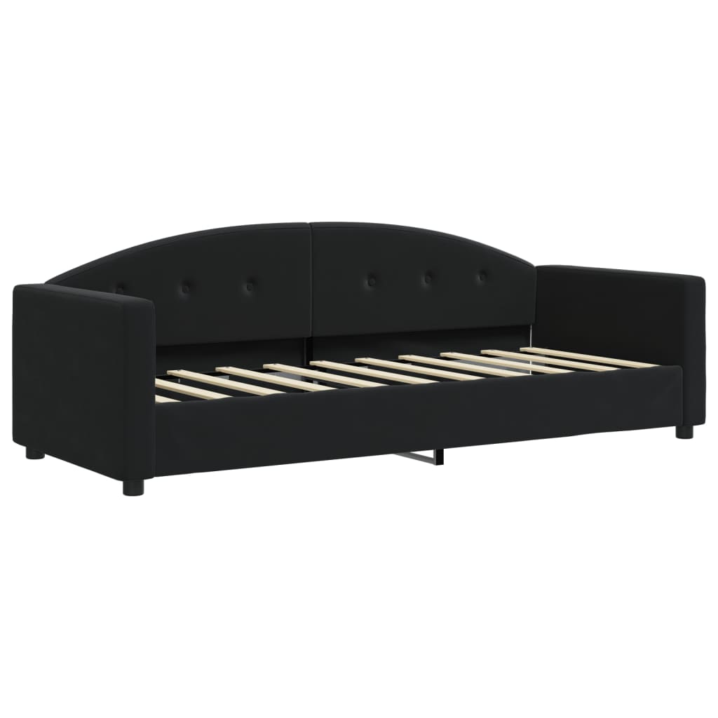 vidaXL Sofá cama sin colchón terciopelo negro 80x200 cm