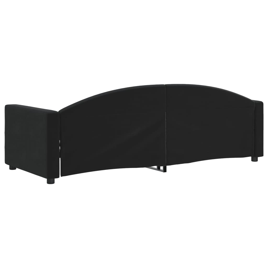 vidaXL Sofá cama sin colchón terciopelo negro 80x200 cm