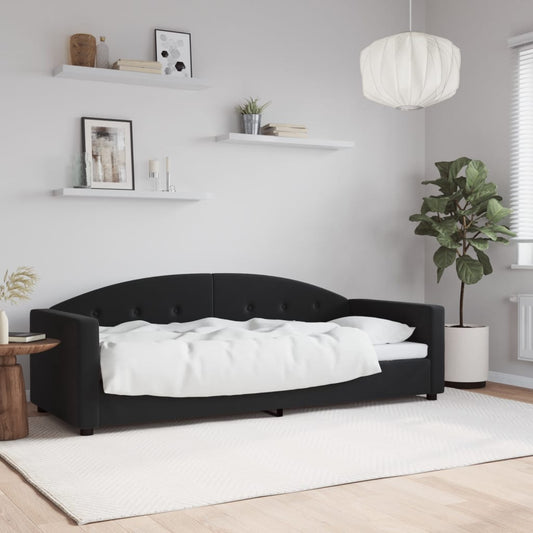 vidaXL Sofá cama sin colchón terciopelo negro 80x200 cm