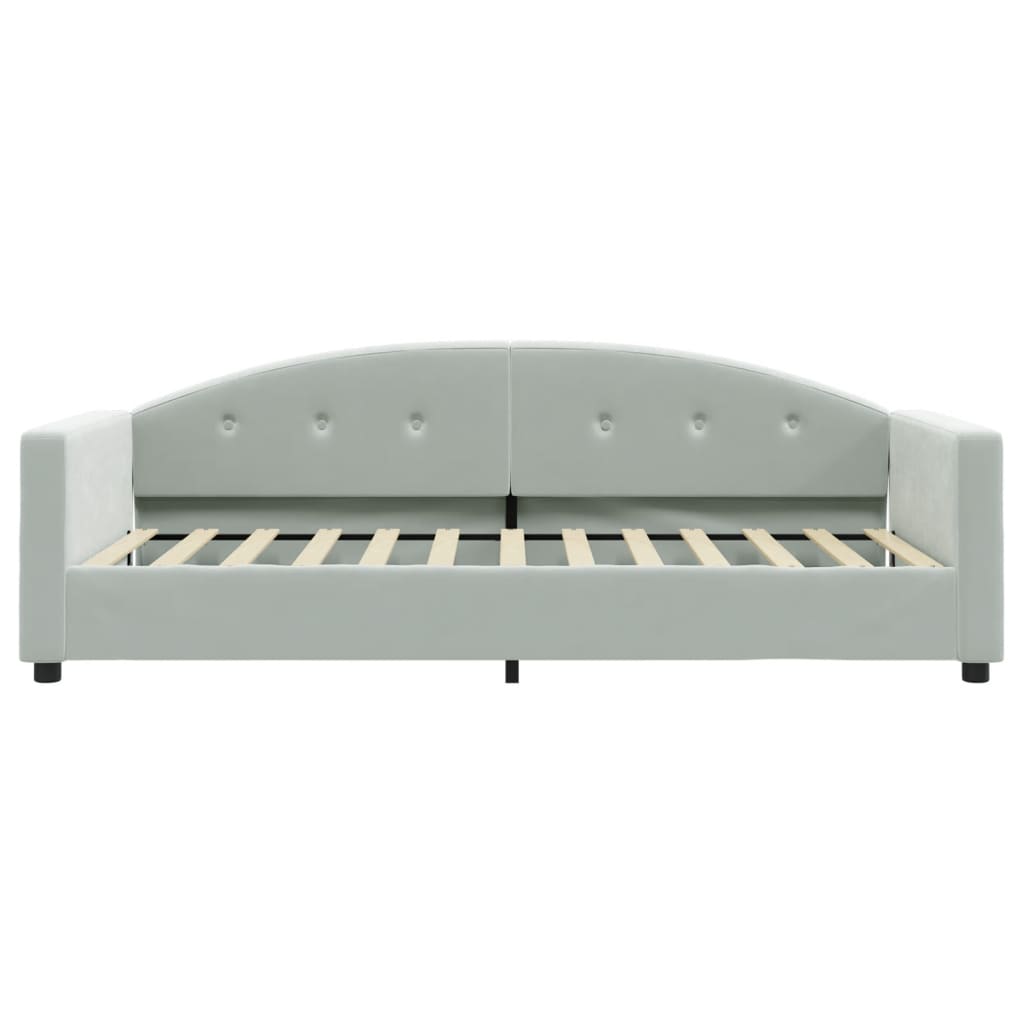 vidaXL Sofá cama sin colchón terciopelo gris claro 90x200 cm