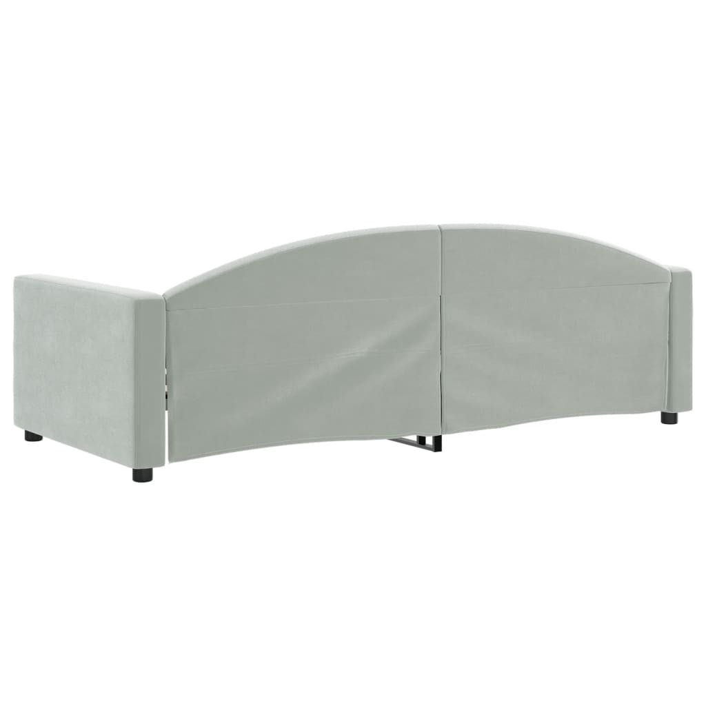 vidaXL Sofá cama sin colchón terciopelo gris claro 90x200 cm